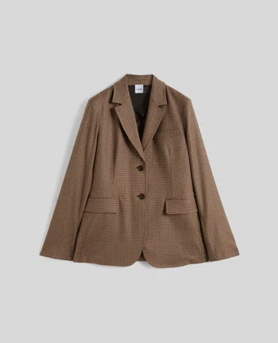 Aspesi Giacca In Misto Lana A Quadretti -  Beige