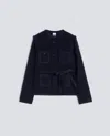 Aspesi Belted Four-pocket Jacket In Blue