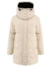 Aspesi Long Hooded Coat With Down And Feather Padding In Neutral