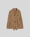 Aspesi Belted Military Jacket In Terra