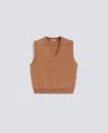 Aspesi Gilet In Lana Cashmere - Cammello In Brown