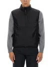 Aspesi Navy Bomber Vest With High Collar In Black