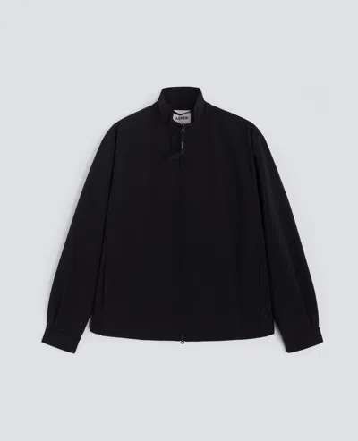 Aspesi Giubbotto Mack In Twill Di Tessuto Tecnico - Navy In Black