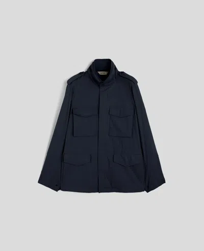 ASPESI GIUBBOTTO MINI FIELD IN POPELINE E NYLON - NAVY