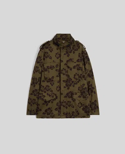 ASPESI MINI FIELD JACKET CON STAMPA HIBISCUS - FIORE MILITARE