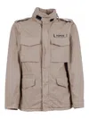 Aspesi Beige Minifield Patch-logo Cotton Jacket In Brown