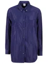 Aspesi Glossy Buttoned Shirt In Violet