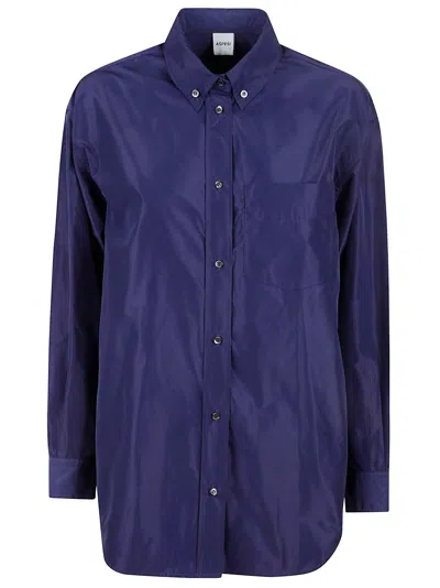 Aspesi Glossy Buttoned Shirt In Violet
