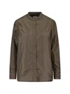 Aspesi Green Button-up Technical Fabric Jacket In Brown