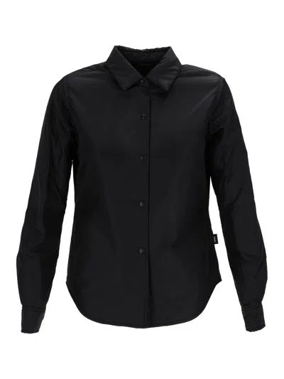 Aspesi Glue Long Sleeve Nylon Shirt In Black