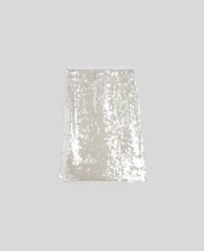 Aspesi Gonna A Tubino Con Paillettes - Grigio Perla