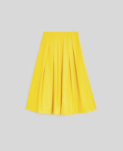 Aspesi Cotton Midi Skirt In Giallo