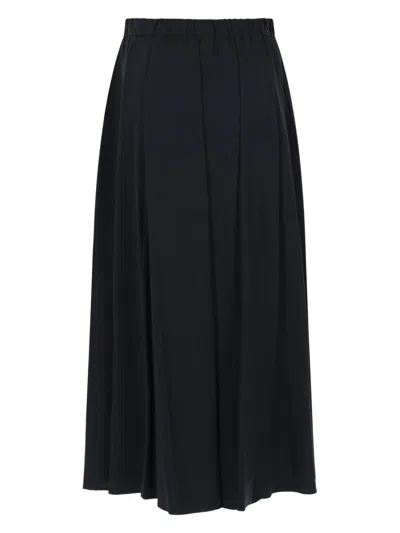 Aspesi Neutral Flowing A-line Cotton-blend Midi Skirt In Black