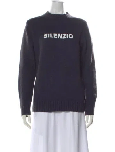 Pre-owned Aspesi Graphic Print Crew Neck Sweater In Blue