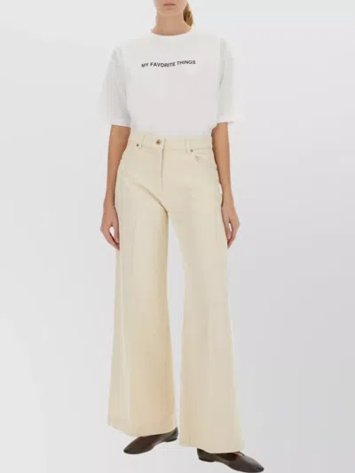 Aspesi Graphic Print Relaxed Fit Crew Neck Top In White