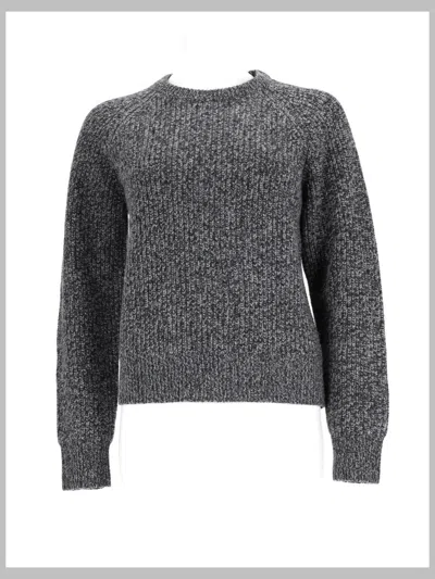 Aspesi Textured Crew Neck Lightweight Knitwear Sweater In Gray