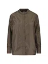 Aspesi Green Button-up Technical Fabric Jacket In Brown