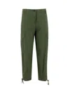 Aspesi Green Cargo Trousers With Adjustable Drawstring In Green