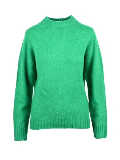 Aspesi Green Classic Wool Crewneck Sweater