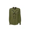 Aspesi Polka Dot Viscose Crepe Shirt In Green