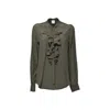 Aspesi Green Crepe De Chine Blouse With Ruffles In Green