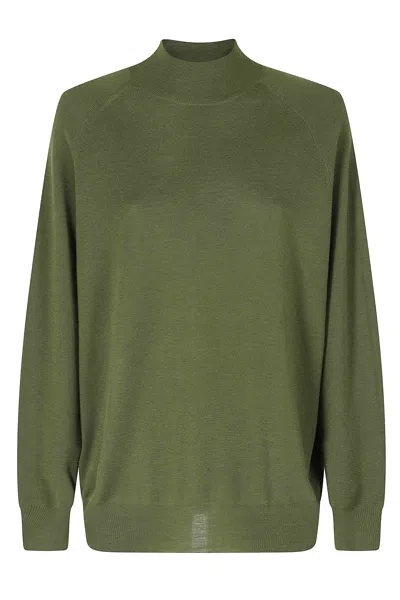 Aspesi Green Mod 3375 Relaxed-fit High-neck Merino Wool Sweater