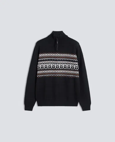 Aspesi Half-zip Sweater In Cotton, Hemp And Wool In Black