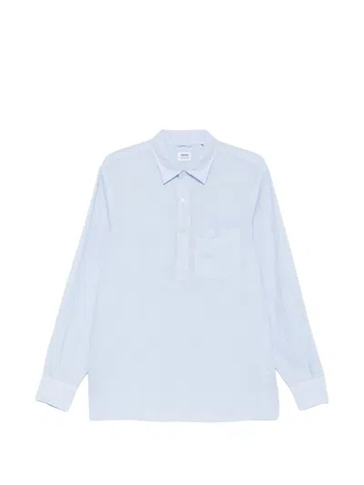 Aspesi Button Down Collar Long Sleeve Silk Shirt In White
