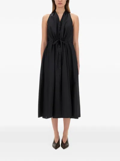 Aspesi Halterneck Poplin Dress In Black