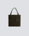 Aspesi Harris Tweed Shopper In Green