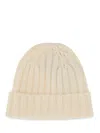 Aspesi Knit Ribbed Brim Turn-up Hat In Neutral