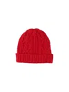 Aspesi Cable-knit Wool Beanie In Red