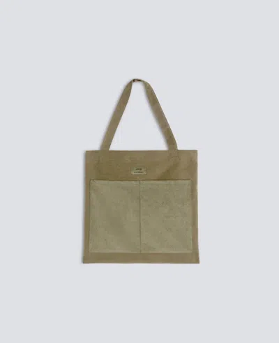 Aspesi Heavy Cotton Moleskin Tote Bag In Green