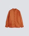 Aspesi Orange Button-up Technical Fabric Jacket In Orange