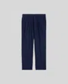 Aspesi Hemp Gabardine Trousers In Blue