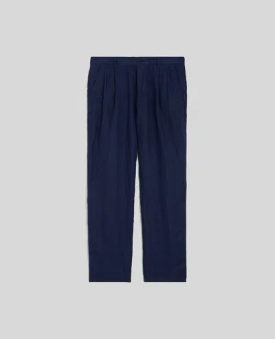 Aspesi Hemp Gabardine Trousers In Blue