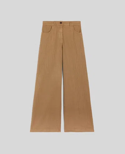 Aspesi Herringbone Linen-blend Trousers