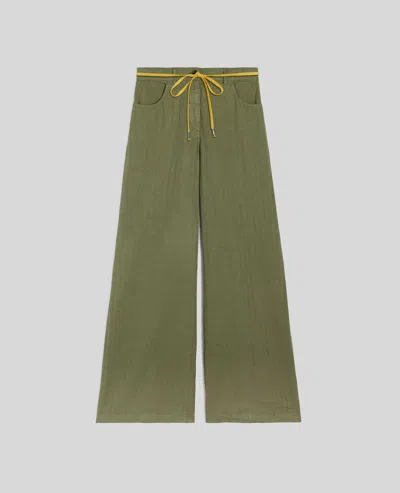 ASPESI HERRINGBONE LINEN-BLEND TROUSERS