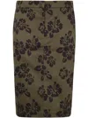 Aspesi Hibiscus Print Cotton Midi Skirt
