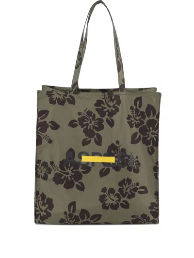 ASPESI HIBISCUS-PRINT TOTE BAG