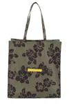 Aspesi Hibiscus-printed Nylon Shopper Bag In Green