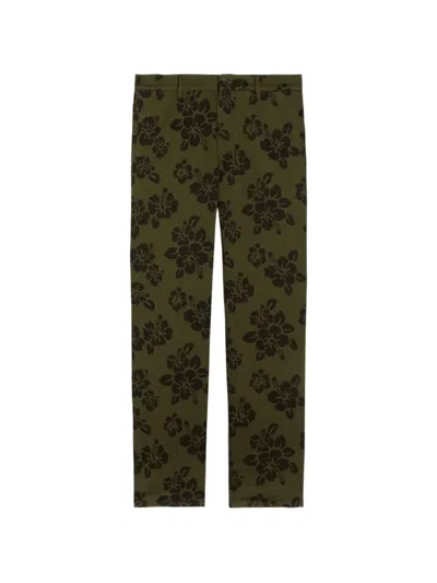Aspesi Pantalon Estampado Hibisco Khaki In Brown