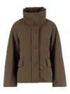 Aspesi High-collar Button-fastening Coat In Brown