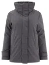 Aspesi Jacket High Collar Front Pockets In Gray