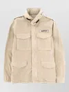 Aspesi High Collar Jacket Adjustable Cuffs Epaulettes In Neutral