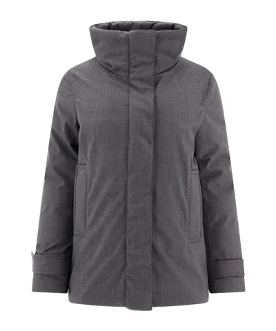 Aspesi High Collar Long Sleeve Down Jacket