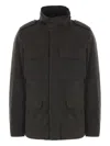 Aspesi High-collar Padded Field Jacket In Black