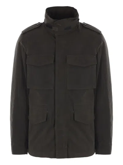 Aspesi High-collar Padded Field Jacket In Black