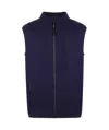 Aspesi Wool Vest Sleeveless High Collar In Black