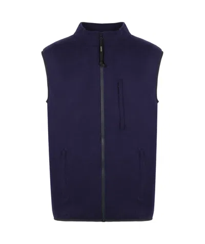 Aspesi High Collar Sleeveless Vest In Black